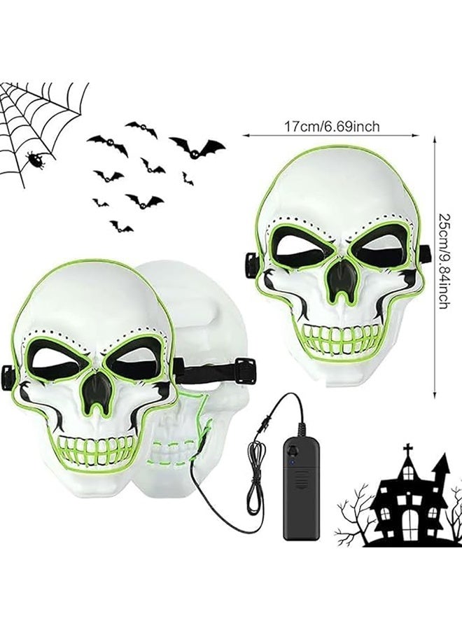 JCB CHIC قناع هالوين LED، قناع هالوين، أقنعة LED للحفلات للرجال والنساء والأطفال والبالغين مع 3 أوضاع إضاءة قناع نيون متوهج عيون متوهجة أزياء تنكرية حفلات تنكرية كرنفال - Image 2