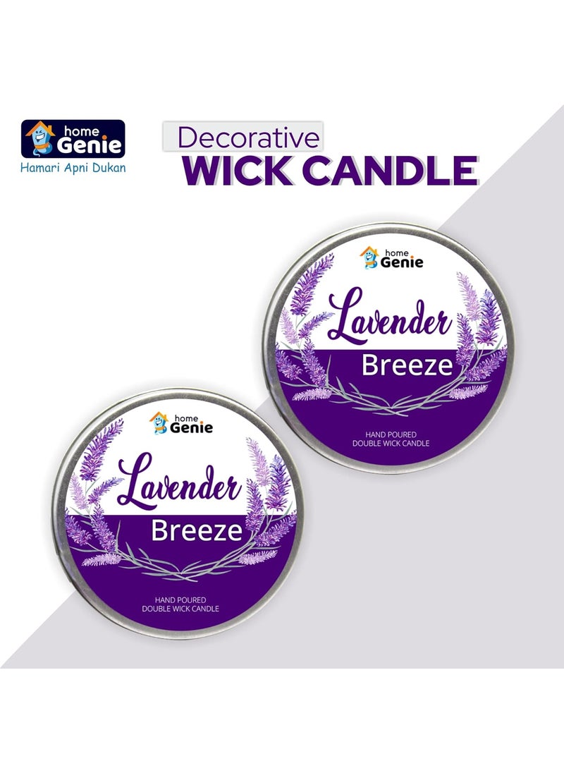 HOME GENIE Home Genie Double Wick Lavender Candle Dual Wick Candle Long Burn Twin Wick Candle Candles for Home Dcor Diwali Birthday Party Burning Time Approx 25 Hours  - Image 5