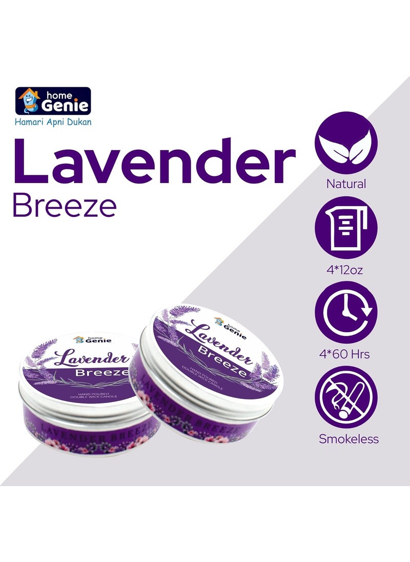 HOME GENIE Home Genie Double Wick Lavender Candle Dual Wick Candle Long Burn Twin Wick Candle Candles for Home Dcor Diwali Birthday Party Burning Time Approx 25 Hours  - Image 3