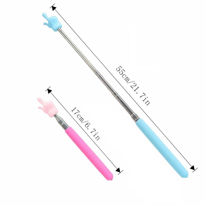 AIKESIWAY Teacher Pointer Sticks Finger,Pointer for Classroom,Telescoping Hand Pointer, Retractable Classroom Pointer Fingers for Elementary School Kindergarten Teacher,Classroom Supplies (1 PCS, Pink) - Image 2