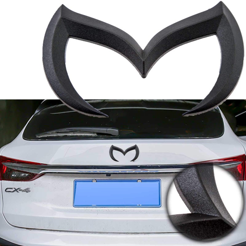 شعار زينة شعار شرير M من x xotic tech لغطاء صندوق السيارة متوافق مع Mazda 3 6 CX MX Miata باللون الأسود غير اللامع