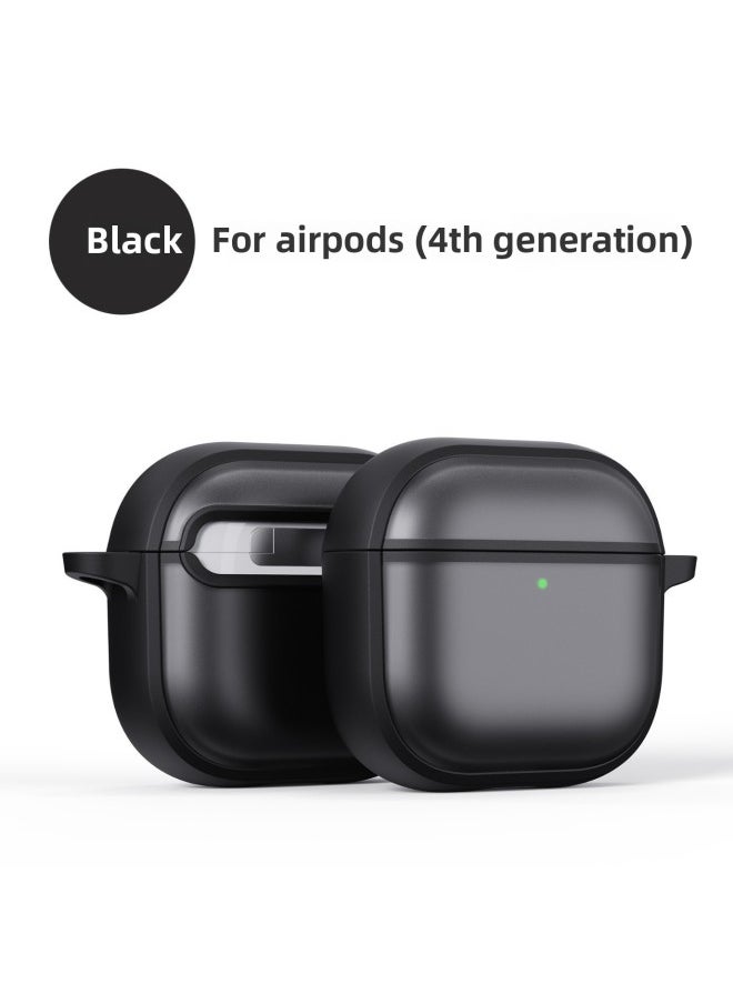 Generic - For Apple Airpods 4 Generation Bluetooth Headset Protective Case Frosted Drop-resistant AirPods3/2 Generation Protective Case-Color:Black-Applicable Model:Airpods Pro 2 Generation (2022 New) - Image 1