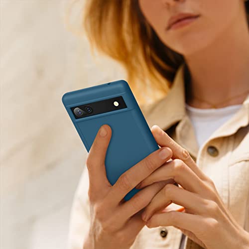 Tobfit TPU Back Cover Case for Google Pixel 6a, Soft Protective Shockproof Phone Cover for Women Men, Durable Anti-Scratch Shockproof Phone Case ONLY for Google Pixel 6a (Deep Blue) - Image 2