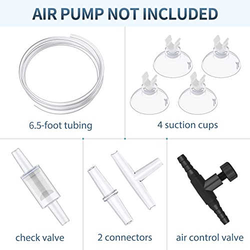 Pawfly Large Aquarium Bio Sponge Filter Quiet Fish Foam Filter with Airline Tubing Suction Cups Check Valve Connectors and Control Valve Accessories for Betta Fry Shrimp Fish Tank up to 60 Gallon - Image 4