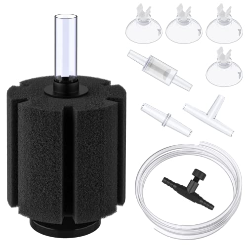 Pawfly Large Aquarium Bio Sponge Filter Quiet Fish Foam Filter with Airline Tubing Suction Cups Check Valve Connectors and Control Valve Accessories for Betta Fry Shrimp Fish Tank up to 60 Gallon - Image 1