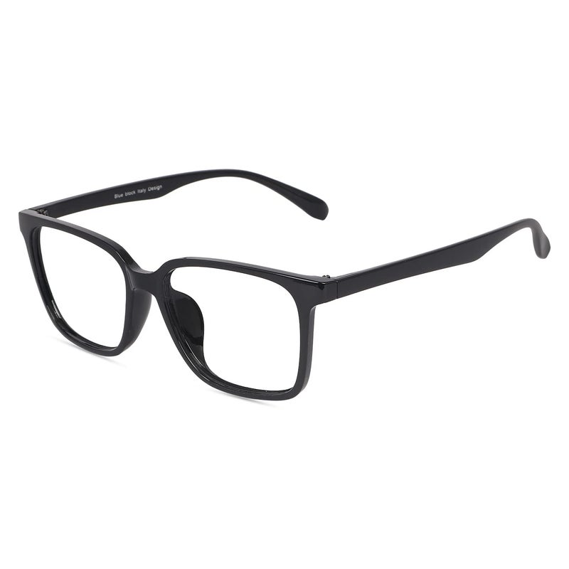 Dervin Blue Light Blocking Glasses Gaming Filter Transparent Square Eyeglasses for Eye Protection Men and Women, Computer/Tablet/Laptop/Mobile/TV, Anti-blue & Anti eyestrain - Image 1