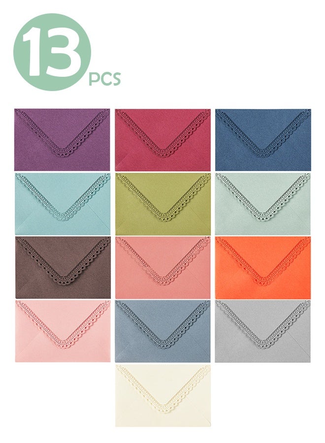 Lemon 13Pcs Gift Card Envelope, 11.3*16cm Color Envelope, Paper Gift Card Holder Mini Greeting Card Envelope for Graduation, Birthday, Wedding, Multicolor - Image 1