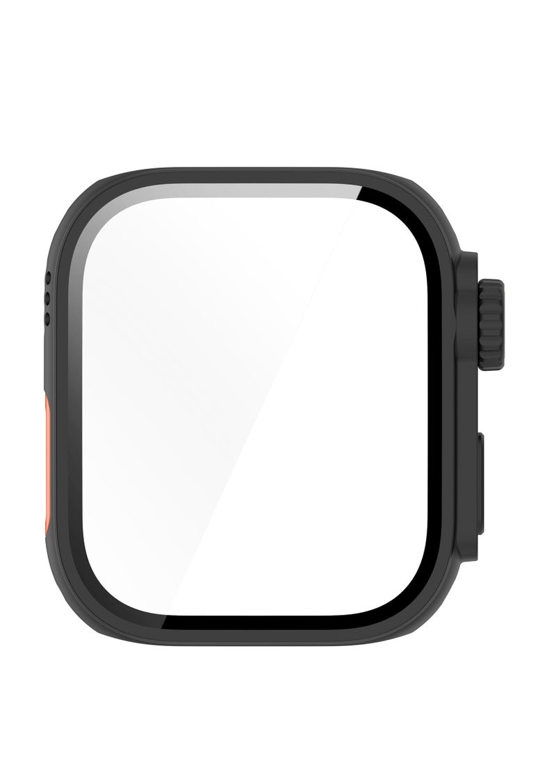 Full Coverage Case with Screen Protector Compatible with Huawei Watch Fit 3 PC and Real Glass Protective Case Cover Smart Watch Accessories(PC/Black)  - Image 5