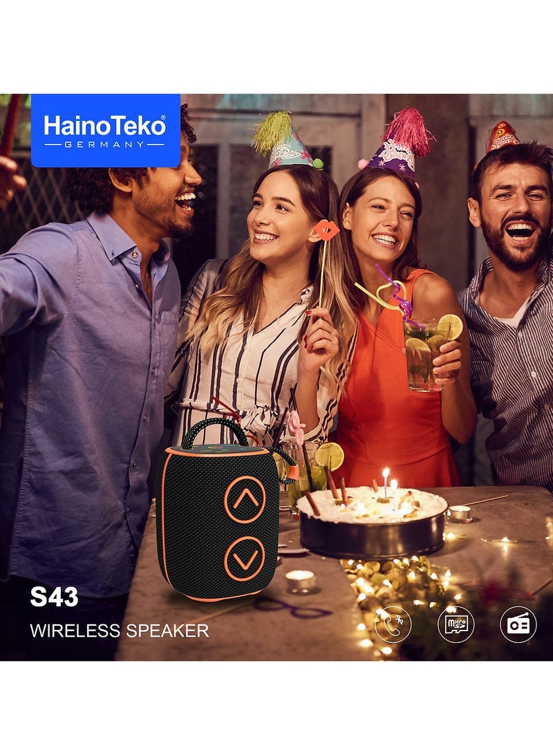 Haino Teko Haino Teko Germany S43 Portable Speaker With Button Control and RGB Colour Black  - Image 2