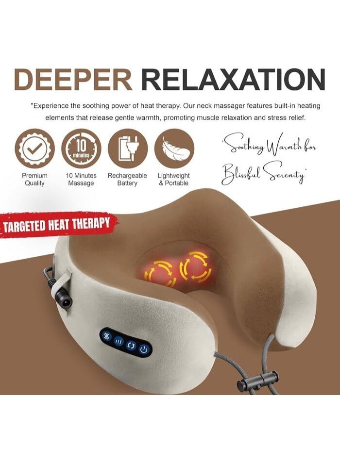 Electric Neck and Shoulder Massager with U-Shaped Support Pillow - Multifunctional Cervical Therapy Device - Portable Deep Tissue Muscle Relaxation for Home, Office, and Travel - Image 3