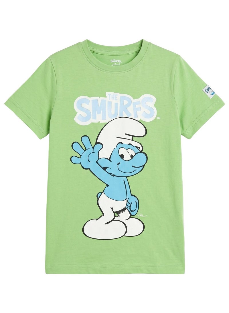 Trucare The Smurfs Classic Character Graphic T-Shirt for Kids | Logo Print Casual Crew Neck Tee - Image 5