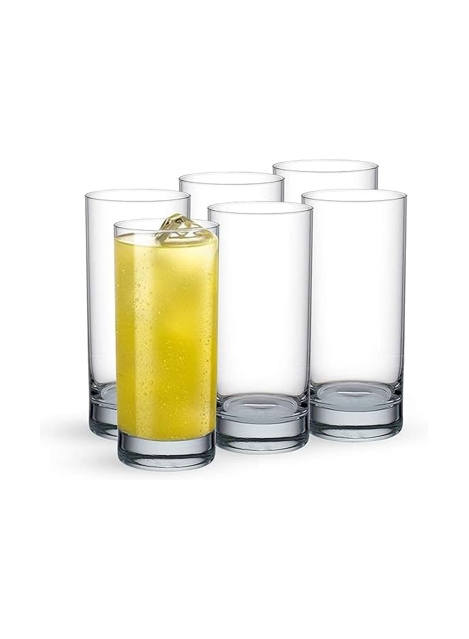 S-TOP San Marino Hi Ball Glass, Set Of 6, Clear, 350 Ml, B00412, Mocktail Glass, Highball Glass, Tall Glass, Beverage Glass, Long Drink Glass, Water Glass, Juice Glass - Image 2