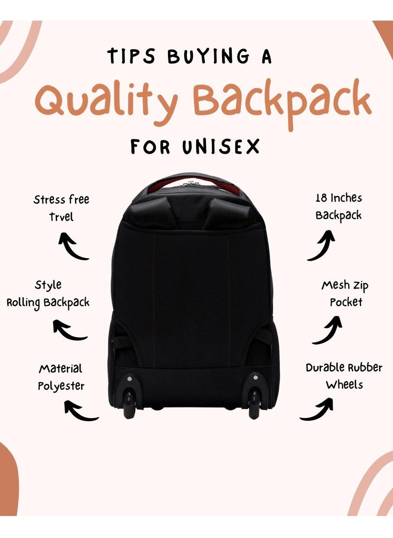 Stargold Water Resistance 2 Wheels Casual Trolley Backpack 18 Inch  - Image 3