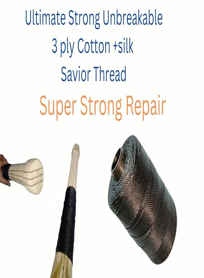 ATLETO Cricket Bat Handle Nylon Thread | Premium Binding for Strong Handle Reinforcement | Fits All Cricket Bats. (Black, Pack of 1) - Image 2