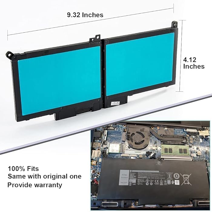 RI F3YGT 7.6V 60Wh Laptop Batteries Compatible with Dell Latitude 12 7000 7280 7290 13 7380 7390 14 7480 7490 E7280 E7480 E7290 E7380 E7390 E7490, Fits 2X39G DM3WC 0DM3WC DM6WC KG7VF - Image 5