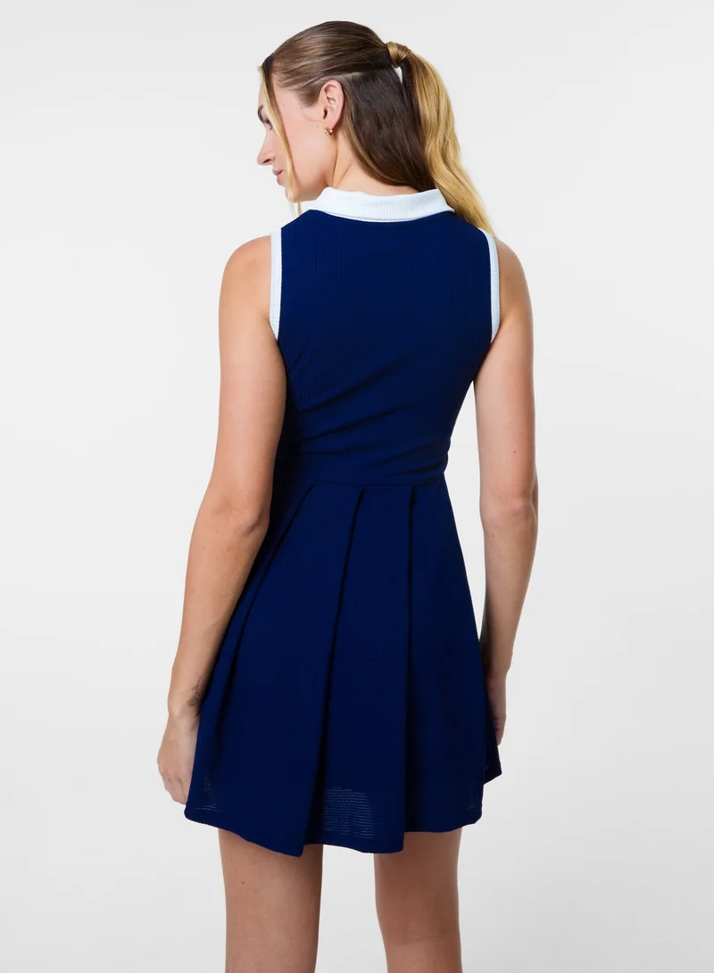 Pink Vanilla Tennis Dress With Contrast Binding