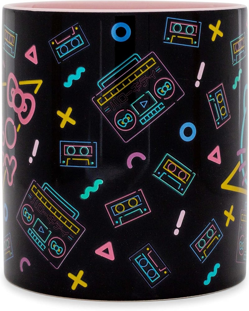 Silver Buffalo Sanrio Hello Kitty Retro Boombox and Cassette Print Ceramic Mug  Large Coffee Cup For Espresso Tea Coca  Holds 20 Ounces - Image 2