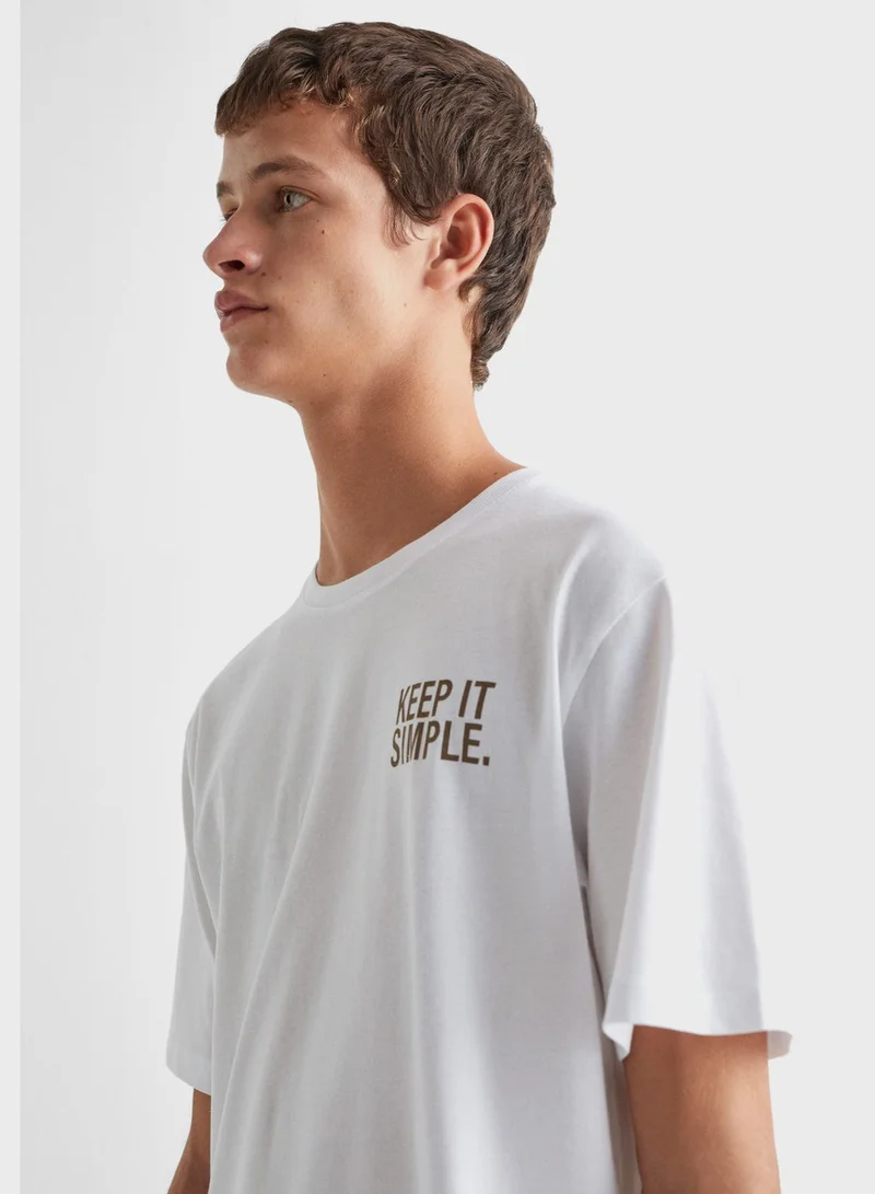 MANGO Youth Printed Message T-Shirt