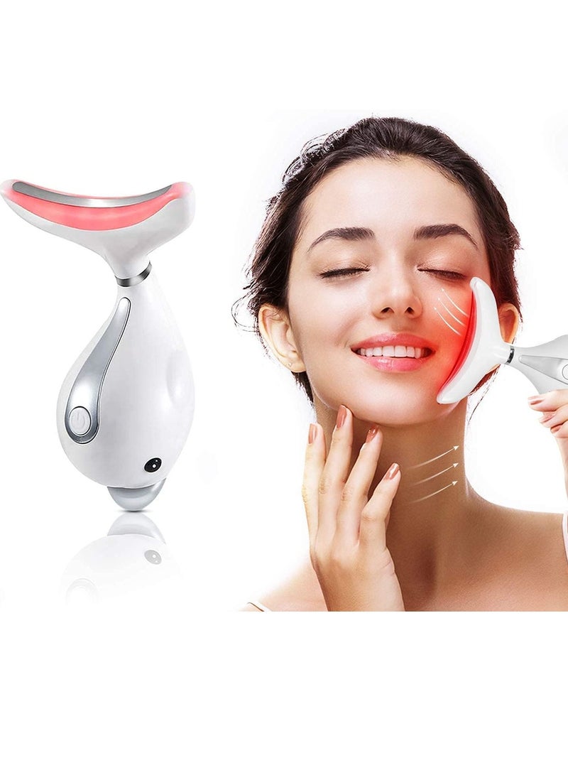 Arabest Face Massager Anti Aging Neck Eye Massager, 3 Modes Heat High Frequency Vibration Anti Wrinkles Facial Device for Skin Tightening & Lifting, Micro-Current Neck Protector USB Rechargeable - Image 1