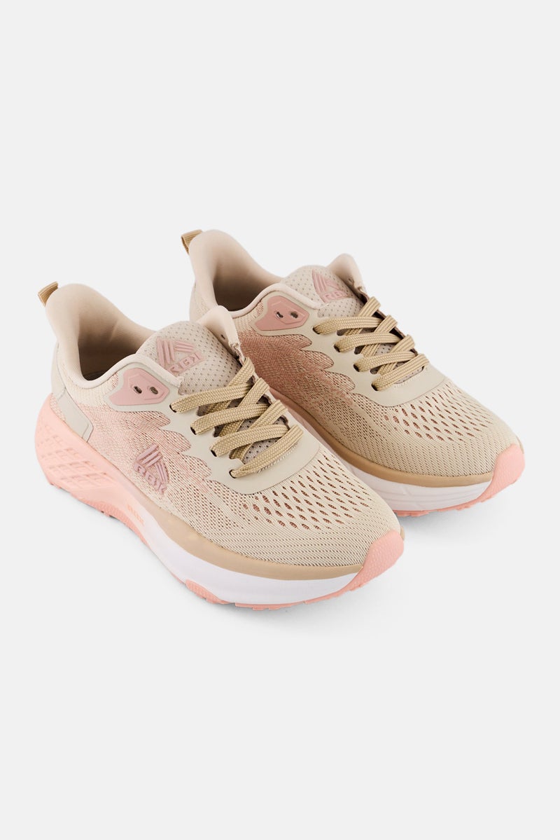 RBX Women Lace Up Running Shoes, Beige - Image 1
