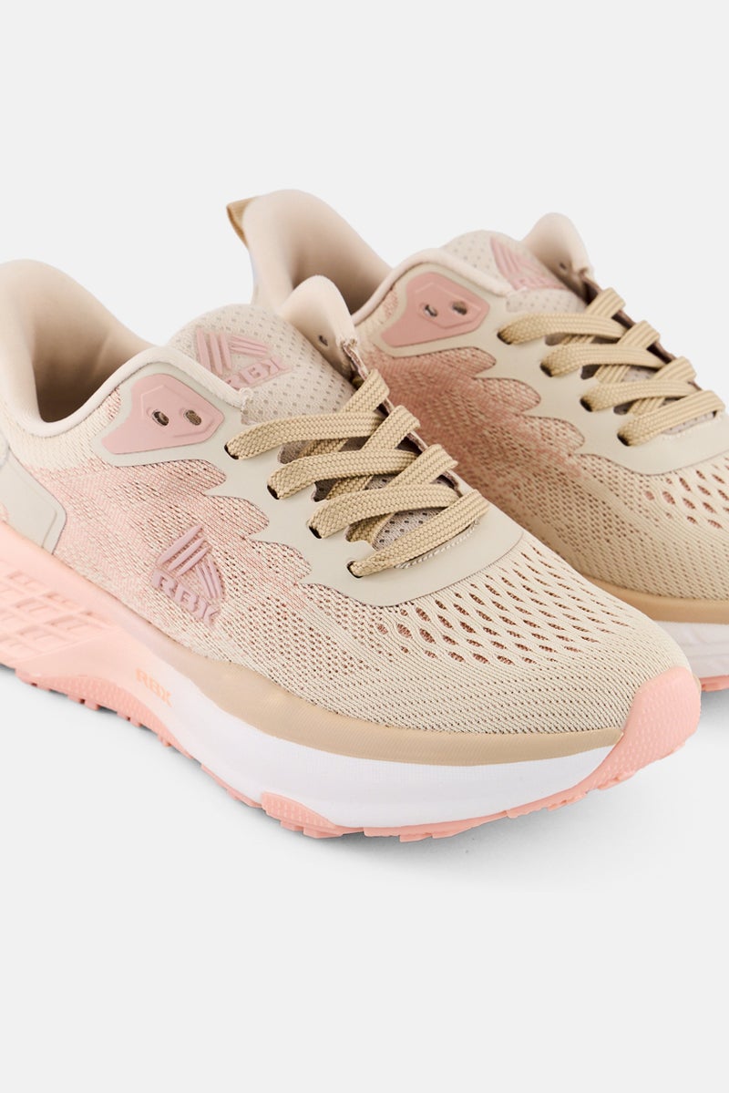 RBX Women Lace Up Running Shoes, Beige - Image 4