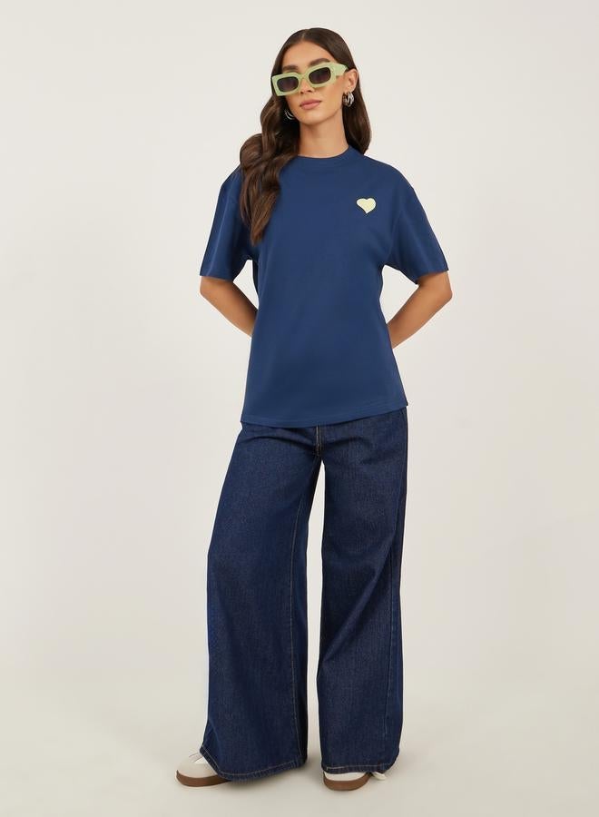 Styli Slogan Print Dropped Shoulder Oversized T-Shirt - Image 3