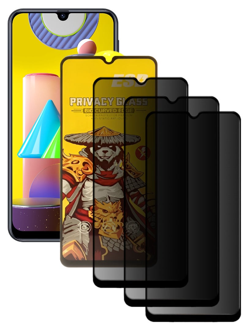 ESD 3 Pieces Tempered Dustproof Privacy Glass Screen Protector Compatible For Samsung Galaxy M31 Prime - Image 1