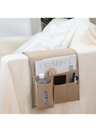 Sofa Armrest Storage Organizer With Hook And Loop Bedside Caddy Hanging Storage Bag Non Slip Armchair Caddy For Recliner Remote Holder Tv Control Cell Phone Beige - pzsku/Z61B9DBFB3FA68E400412Z/45/_/1741544049/8e2d5c30-00dd-4f60-aaf6-bbd501b20014