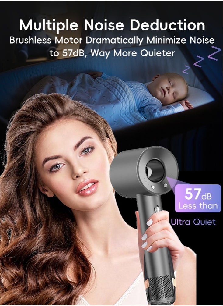Smooth Shining Hair Dryer, High-Speed 11000 RPM Turbo Motor, 600 Million Negative Ionic Hair Protection, 9 Modes Temperature and Airspeed Control, Low Noise and Lightweight - pzsku/Z61B9E36AA7E290C14FC3Z/45/_/1725015082/d6c2827e-a0bf-425f-be08-72b9a472adf2