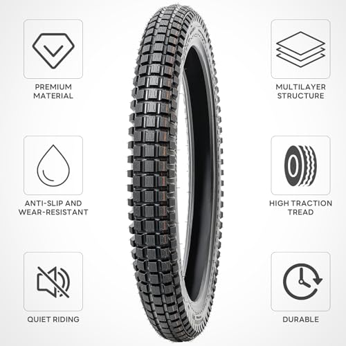 PaoWin 2.75-19 4PR TT 43P Dirt Bike Front/Rear Tire and Heavy Duty Inner Tube Compatible with 2.75-19 Off Road Pit Bike/Motorcycle Tires(P-2011) - Image 3