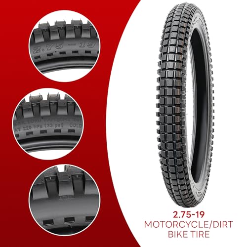 PaoWin 2.75-19 4PR TT 43P Dirt Bike Front/Rear Tire and Heavy Duty Inner Tube Compatible with 2.75-19 Off Road Pit Bike/Motorcycle Tires(P-2011) - Image 4
