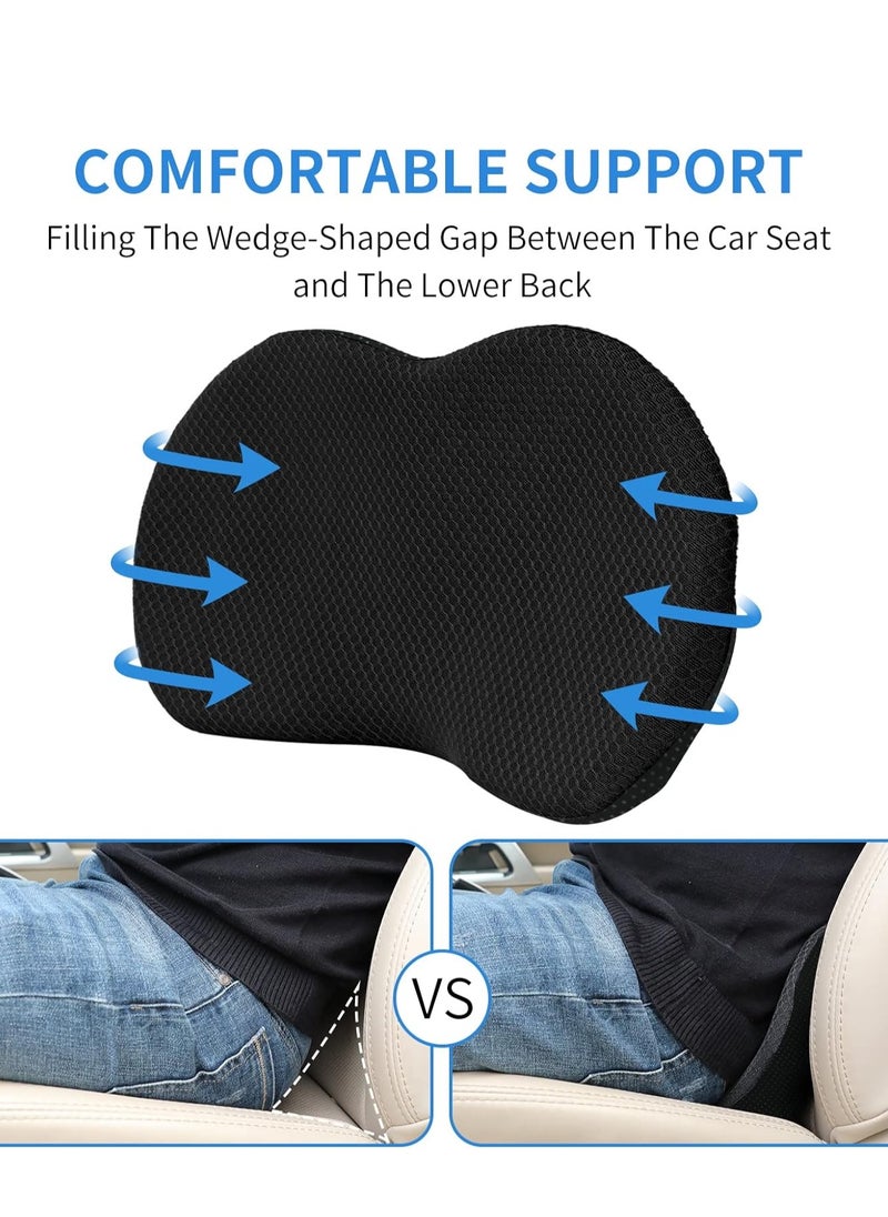 Generic - Car Seat Cushion Multi-Use Memory Foam Car Seat Pad & Lumbar Support Pillow For Car Sciatica & Lower Back Pain Relief Car Seat Cushions For Driving Road Trip Essentials For Drivers (Black) - Image 1