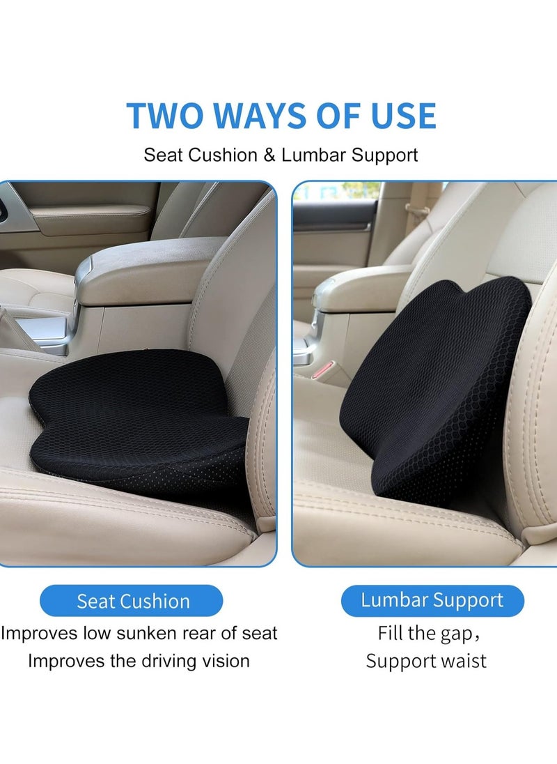 Generic - Car Seat Cushion Multi-Use Memory Foam Car Seat Pad & Lumbar Support Pillow For Car Sciatica & Lower Back Pain Relief Car Seat Cushions For Driving Road Trip Essentials For Drivers (Black) - Image 1