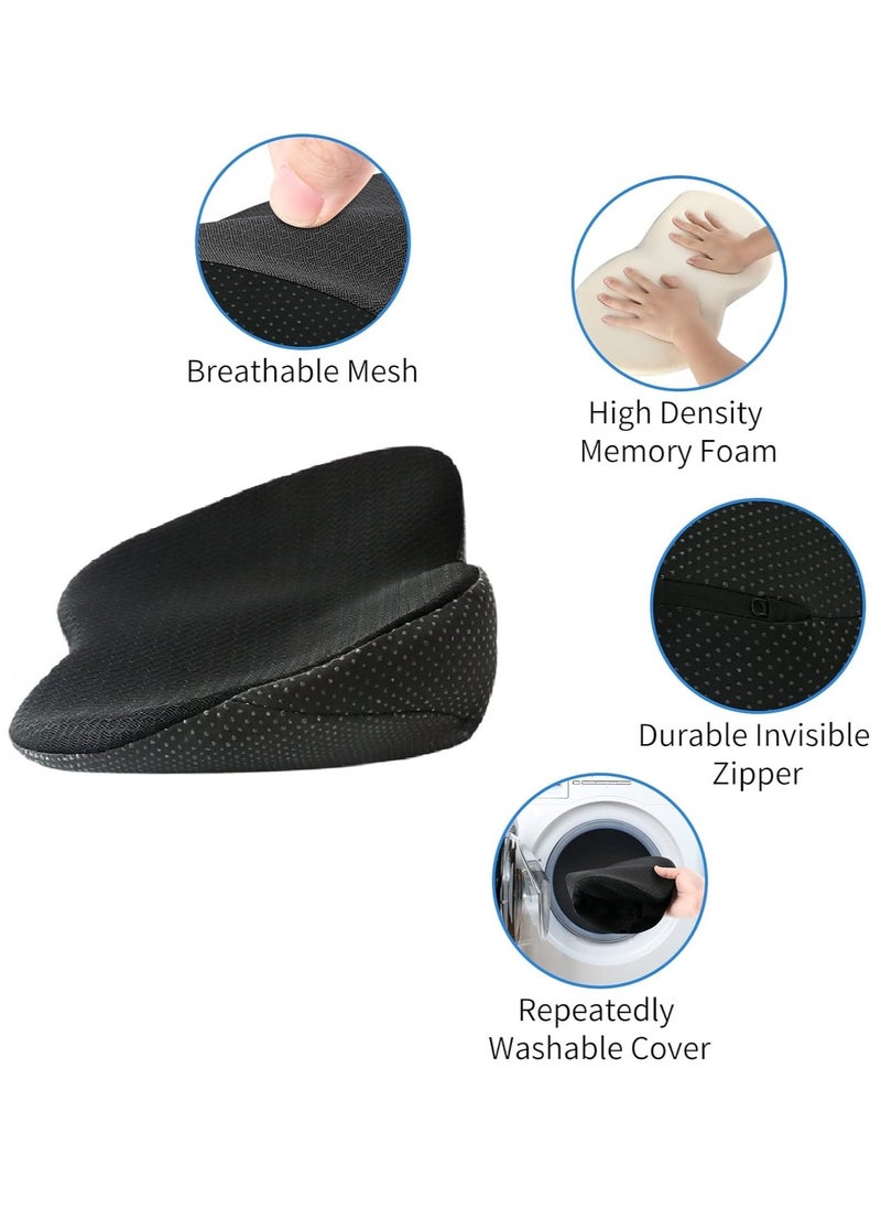 Generic - Car Seat Cushion Multi-Use Memory Foam Car Seat Pad & Lumbar Support Pillow For Car Sciatica & Lower Back Pain Relief Car Seat Cushions For Driving Road Trip Essentials For Drivers (Black) - Image 1