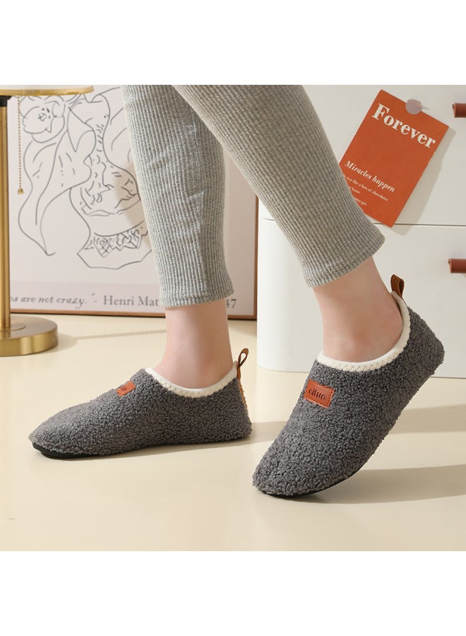 Autumn And Winter Men's And Women's Floor Shoes Velvet Thickened Adult Women's Socks Home Warm Men's Cotton Shoes Non-slip Adult Early Education Socks