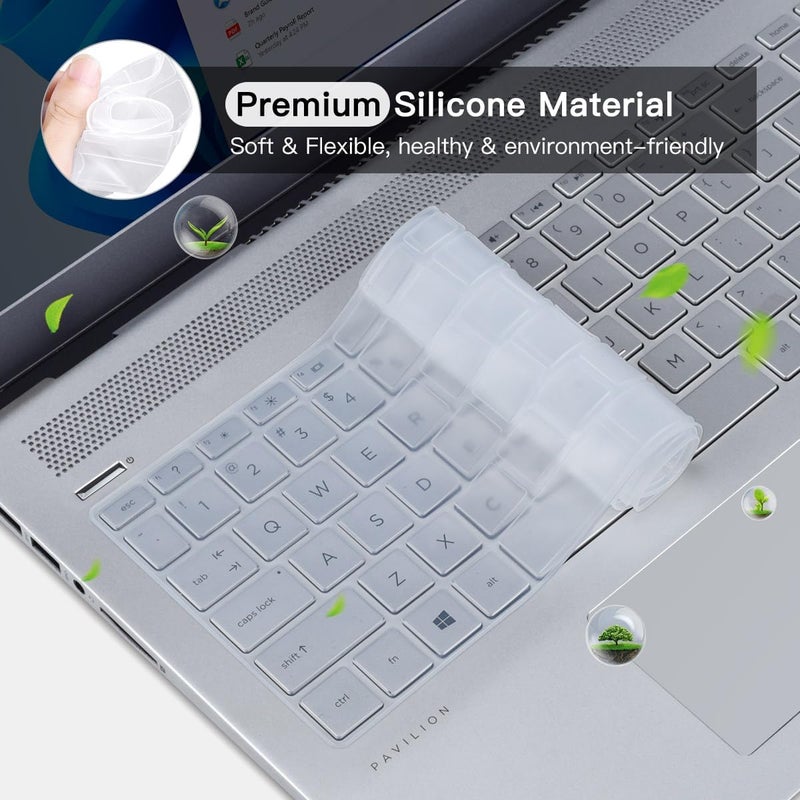 imComor غطاء لوحة مفاتيح لجهاز HP لابتوب 15.6 15-dw 15-dy 15-da/db 15-ef 15-bs/bw 15t 15z 15t-dy200 15t-dw300 15-db0011dx/HP Pavilion x360 15.6"/HP Envy 17 17.3 17t 17M 17-by 17-bs 17-bw/غطاء لوحة مفاتيح، شفاف - Image 5