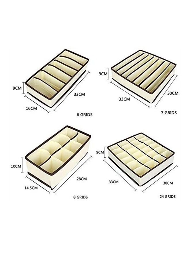 BLOOMING TIME 4Pcs/Set Storage Box Non-woven Fabric Cardboard Foldable Case Divider For Necktie Bra Sock Underwear Organizer Container Home Closet Organizer Boxes for Storage - Image 5