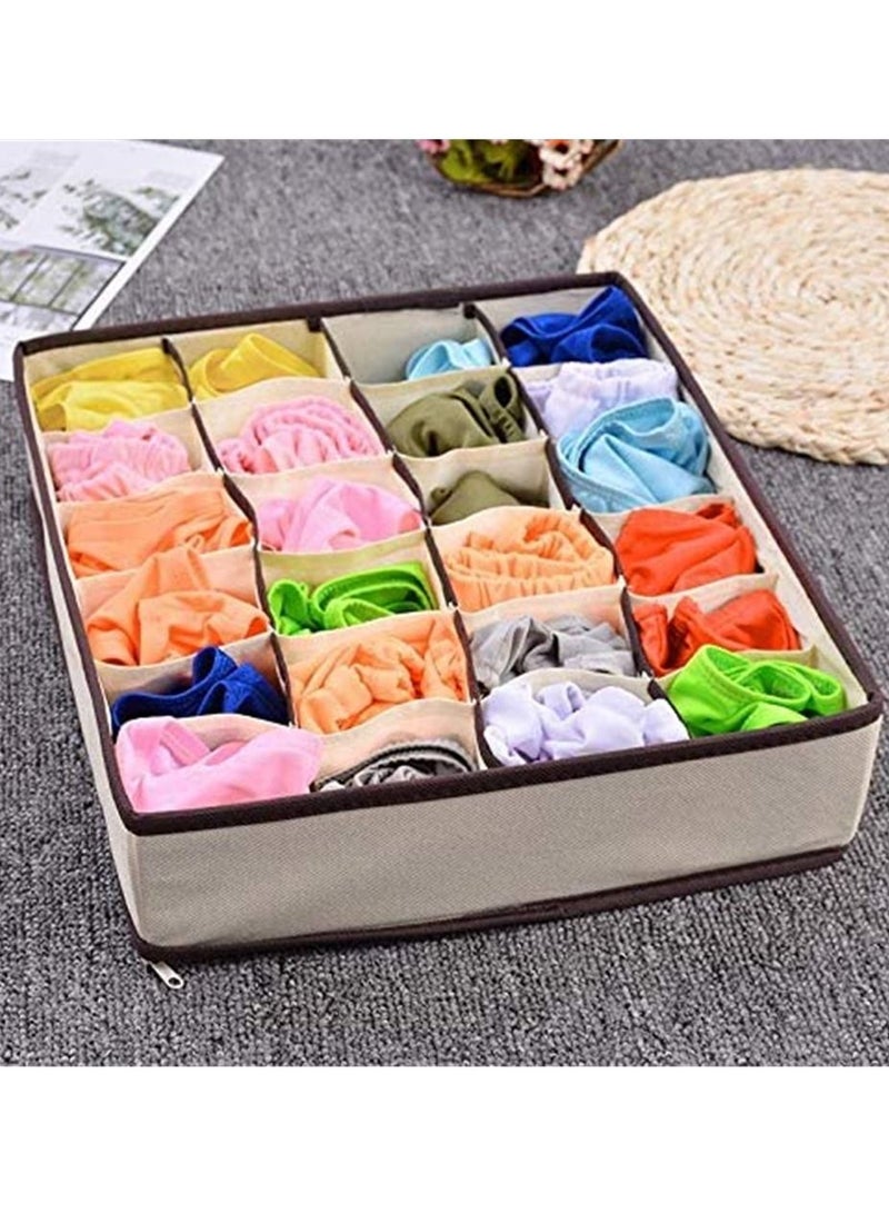 BLOOMING TIME 4Pcs/Set Storage Box Non-woven Fabric Cardboard Foldable Case Divider For Necktie Bra Sock Underwear Organizer Container Home Closet Organizer Boxes for Storage - Image 2