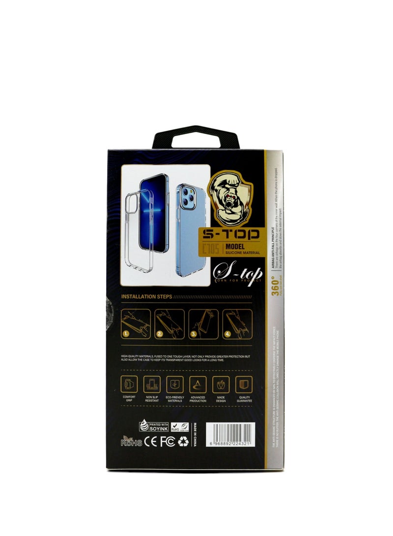 S-TOP Transparent protection cover with a thin design that is resistant to scratches and drops from TPU with anti-shock protection on the four corners of the iPhone 13 Pro Max 6.7 inch from S-TOP - Image 2