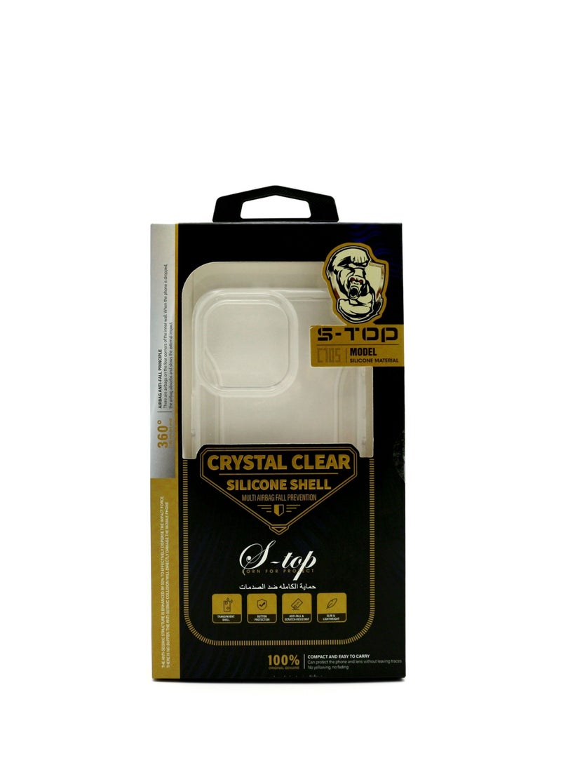 S-TOP Transparent protection cover with a thin design that is resistant to scratches and drops from TPU with anti-shock protection on the four corners of the iPhone 13 Pro Max 6.7 inch from S-TOP - Image 1