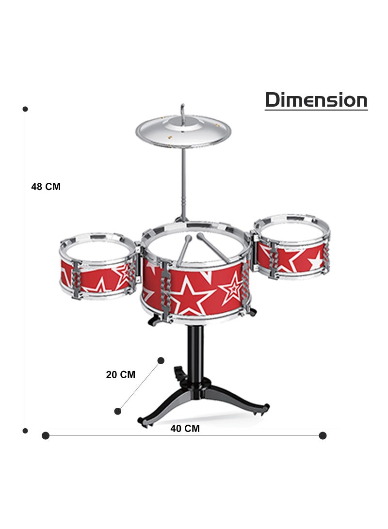 Little Story - Kids Drum Set Musical Instrument - Red - Image 4