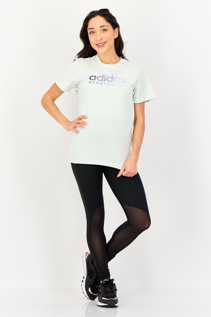 Adidas Women Sportswear Fit Short Sleeve Outdoor T-Shirt, Mint Green - Image 4
