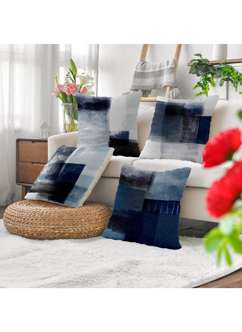 FASHION HOME مجموعة من 4 أغطية وسائد مزخرفة لديكور غرفة المعيشة والحديقة الخارجية  - Image 4