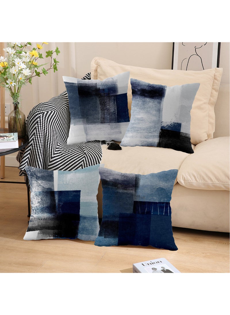 FASHION HOME مجموعة من 4 أغطية وسائد مزخرفة لديكور غرفة المعيشة والحديقة الخارجية  - Image 5