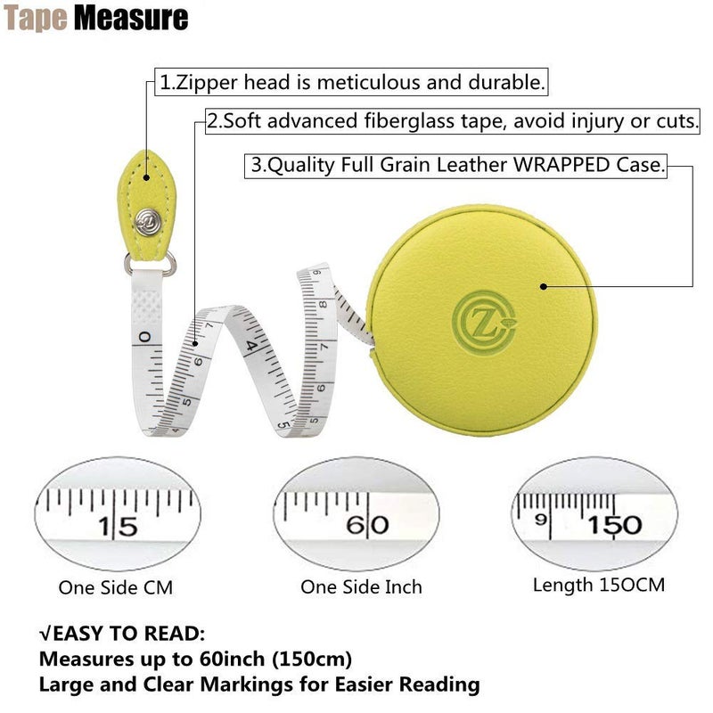 Z_جوده وثقه Sewing Tape Measure, Medical Body Cloth Tailor Craft Dieting Measuring Tape, 79 Inch/2 M Dual Sided Retractable Ruler with Push Button Round(1 Pack, Green) - Image 2
