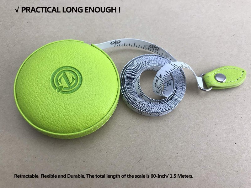 Z_جوده وثقه Sewing Tape Measure, Medical Body Cloth Tailor Craft Dieting Measuring Tape, 79 Inch/2 M Dual Sided Retractable Ruler with Push Button Round(1 Pack, Green) - Image 5