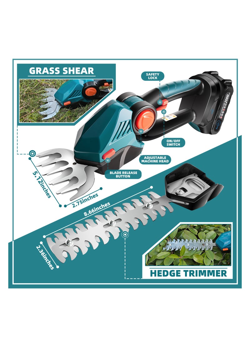 Aenlv - NotOnly A Little Expensive,2 in 1 Cordless Hedge Trimmer & Grass Shear ,2 Lithium Batteries, 2 Blades, Grass Trimmer with 45° Rotatable Handle, Ideal for Shrub, Yard, Garden, Lawn,Safe Model for yourself,Mother and Father,or Grandfather - Image 1
