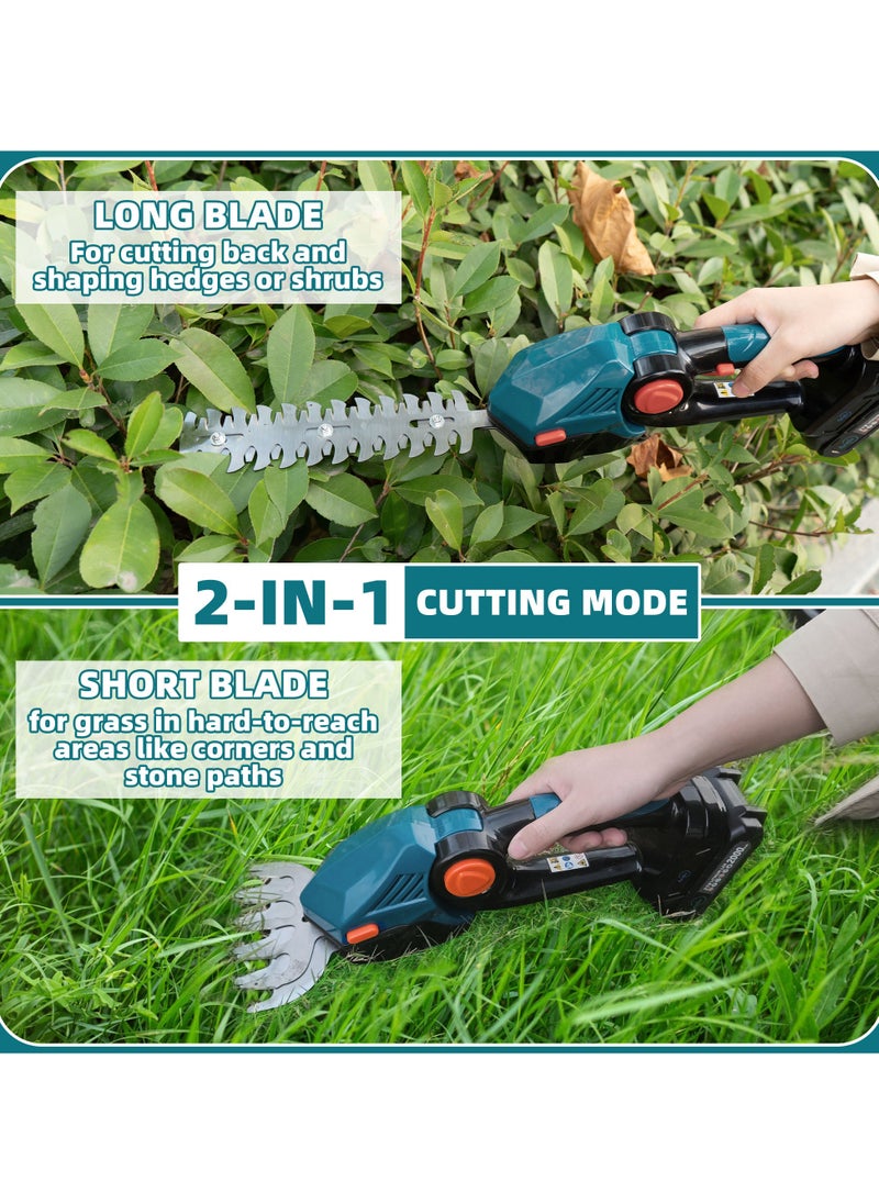 Aenlv - NotOnly A Little Expensive,2 in 1 Cordless Hedge Trimmer & Grass Shear ,2 Lithium Batteries, 2 Blades, Grass Trimmer with 45° Rotatable Handle, Ideal for Shrub, Yard, Garden, Lawn,Safe Model for yourself,Mother and Father,or Grandfather - Image 1