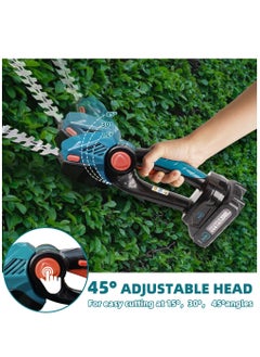 Aenlv NotOnly A Little Expensive,2 in 1 Cordless Hedge Trimmer & Grass Shear ,2 Lithium Batteries, 2 Blades, Grass Trimmer with 45° Rotatable Handle, Ideal for Shrub, Yard, Garden, Lawn,Safe Model for yourself,Mother and Father,or Grandfather  - Image 4