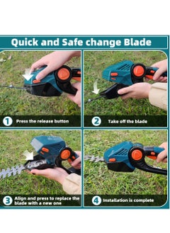 Aenlv NotOnly A Little Expensive,2 in 1 Cordless Hedge Trimmer & Grass Shear ,2 Lithium Batteries, 2 Blades, Grass Trimmer with 45° Rotatable Handle, Ideal for Shrub, Yard, Garden, Lawn,Safe Model for yourself,Mother and Father,or Grandfather  - Image 5